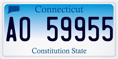 CT license plate AO59955