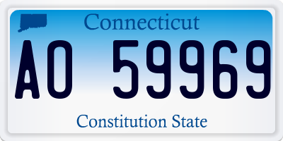 CT license plate AO59969