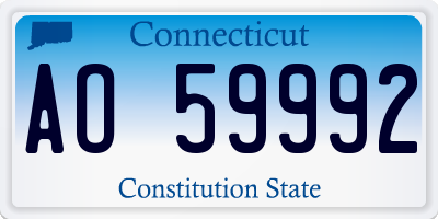 CT license plate AO59992