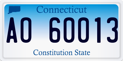 CT license plate AO60013