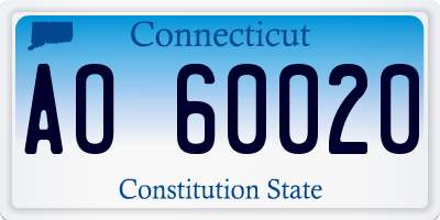 CT license plate AO60020