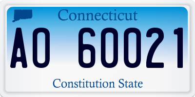 CT license plate AO60021