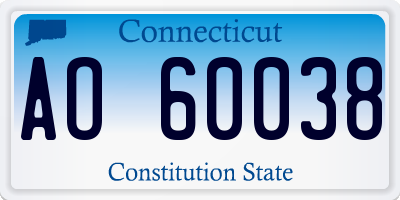 CT license plate AO60038