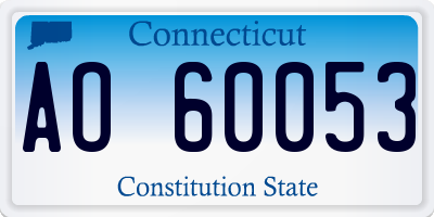 CT license plate AO60053