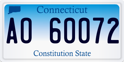 CT license plate AO60072