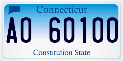 CT license plate AO60100