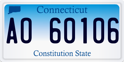 CT license plate AO60106