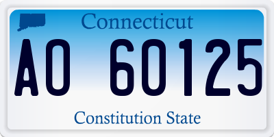 CT license plate AO60125