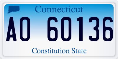 CT license plate AO60136