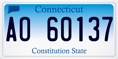 CT license plate AO60137
