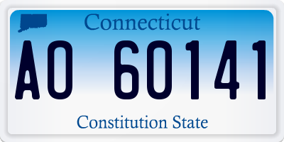 CT license plate AO60141