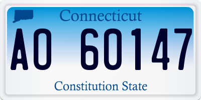 CT license plate AO60147