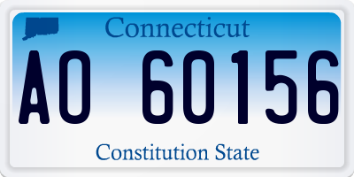 CT license plate AO60156