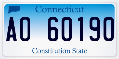 CT license plate AO60190