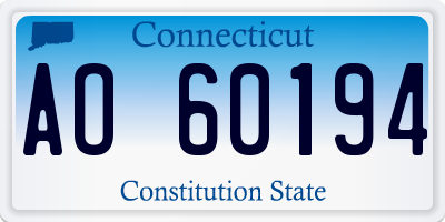 CT license plate AO60194
