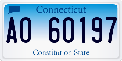 CT license plate AO60197
