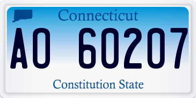 CT license plate AO60207