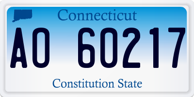 CT license plate AO60217