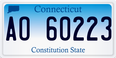 CT license plate AO60223