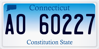 CT license plate AO60227