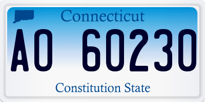 CT license plate AO60230
