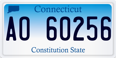 CT license plate AO60256