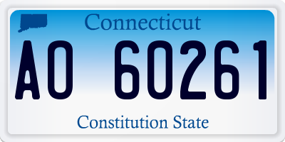 CT license plate AO60261