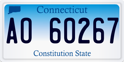 CT license plate AO60267