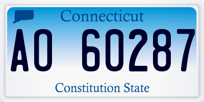 CT license plate AO60287