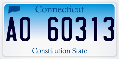 CT license plate AO60313