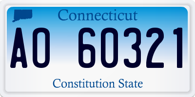 CT license plate AO60321