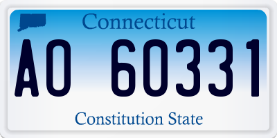 CT license plate AO60331