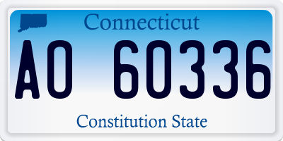 CT license plate AO60336
