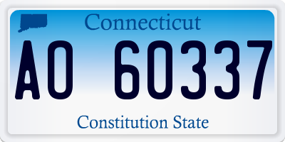 CT license plate AO60337