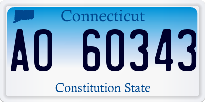 CT license plate AO60343