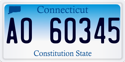 CT license plate AO60345