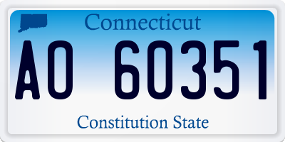 CT license plate AO60351