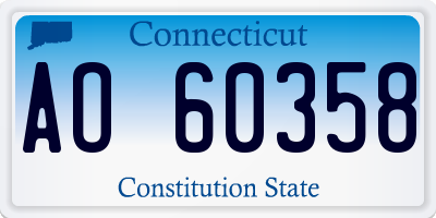 CT license plate AO60358