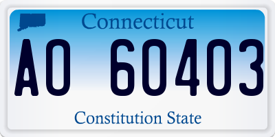CT license plate AO60403