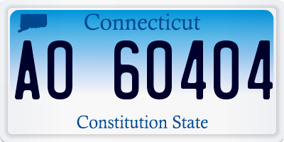 CT license plate AO60404