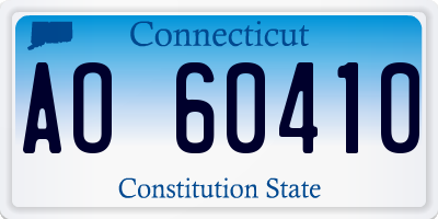 CT license plate AO60410