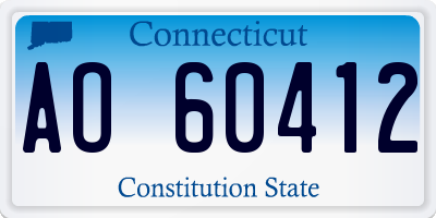 CT license plate AO60412