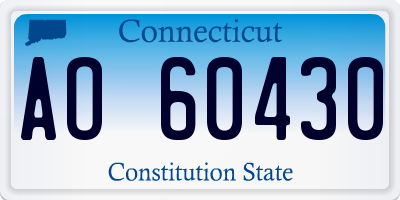 CT license plate AO60430