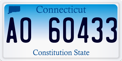 CT license plate AO60433