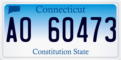 CT license plate AO60473