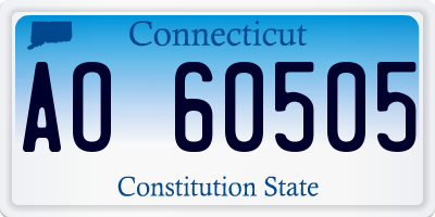 CT license plate AO60505