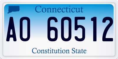 CT license plate AO60512