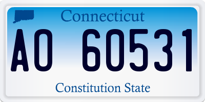 CT license plate AO60531