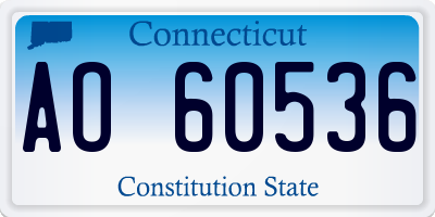 CT license plate AO60536
