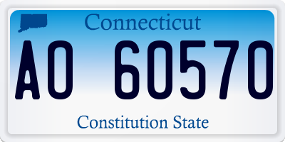 CT license plate AO60570